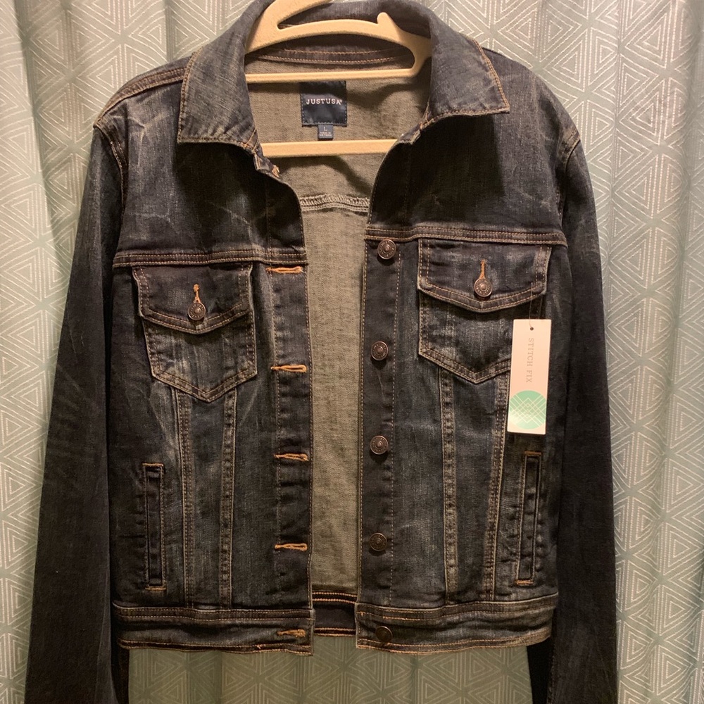 NWT Stitch Fix Faded cropped jean jacket
